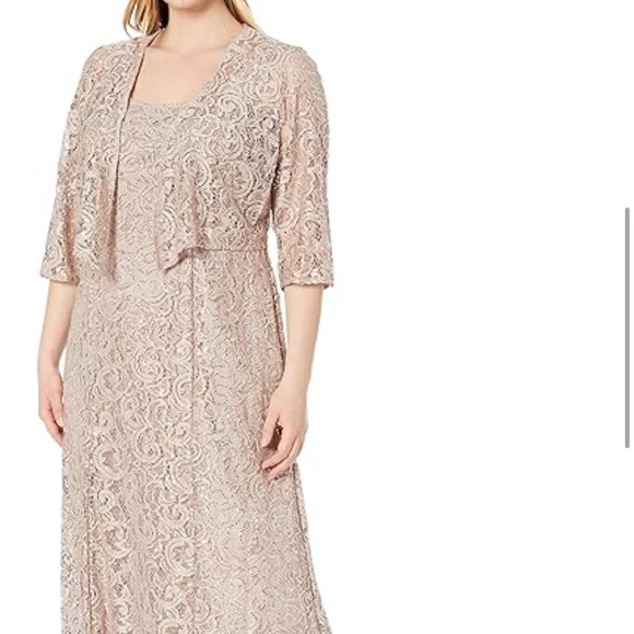 Alex Evenings Women's Two-Piece Set with Long Dress and Jacket, Plus Size 24 - Picture 4 of 7